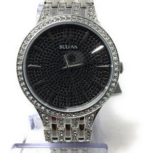 Men's Bulova Diamond Silver Watch! NEW WITH BOX